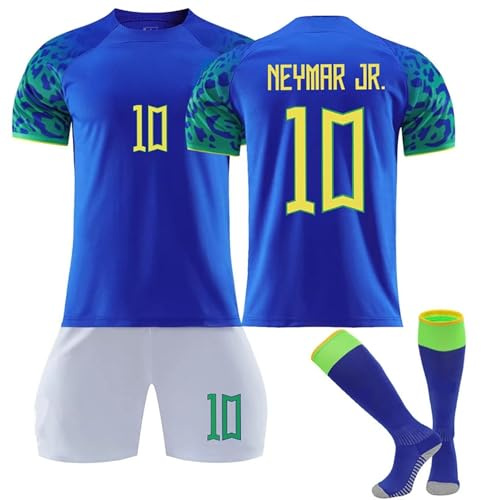 Generisch Brasilien Fußball Trikots Shorts Socken Set für Kinder/Erwachsene, Brasilien Fussball Trikot Jungen Herren Trainingsanzug