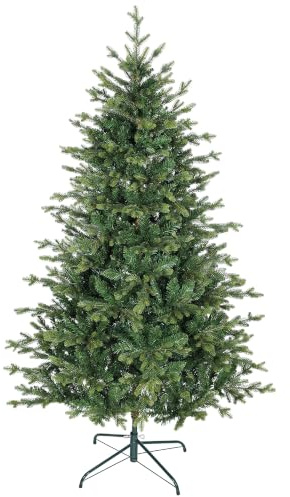 HOMCOM Weihnachtsbaum künstlich 180 cm mit dichten Zweigen Grün | Christbaum, Fichtenform, Klappbarer Metallständer, Weihnachtsdeko