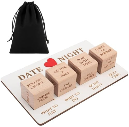 THQAE Würfel Set für Paare, Valentinstag Paare zu zweit, Date Ideen für Paare, Ideen Action Entscheidung Würfel, Wiederverwendbare mit Tasche, Datum Nacht, Spiel für Valentinstag, Jubiläum