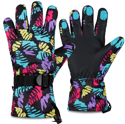 CityComfort Gants de Ski Femme, Homme et Ado, Gant Thermique Doublés, Poche Intégrée, Écran Tactile, Snowboard, Randonnée Idee Cadeau