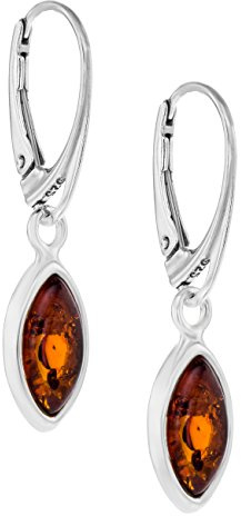 Damen Ohrringe Aus Echtem Bernstein Und Hochwertigem Sterling-Silber 925