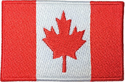 Aufnäher mit Kanada-Flagge, Kanadisches Ahornblatt, zum Aufbügeln oder Aufnähen, bestickt (Iron Canada-Flag)