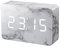 Gingko Brick LED Click Clock Rechargeable Alarm Clock With Sound Activation (Time, Date & Temperature), Marble/White LED