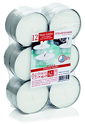 Teelichter Maxi, Brenndauer 8 Stunden 12 Stück Inhalt, Premium Qualität
