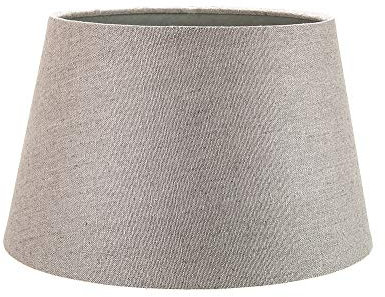 Classic 10 Inch Grey Linen Fabric Drum Table/Pendant Lamp Shade 60w Maximum by Happy Homewares