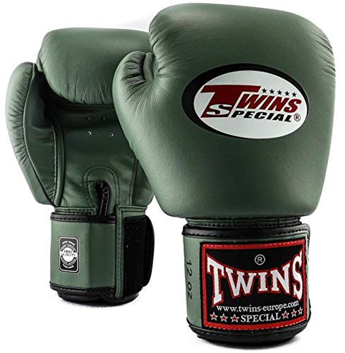 TWINS Special Boxhandschuhe, Leder BGVL-3, Military Größe 16 Oz