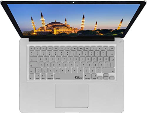 KB Covers - langlebige Tastaturabdeckung, türkisches Layout, abwaschbar - für MacBook Air 13 und Pro 2008+, Silber