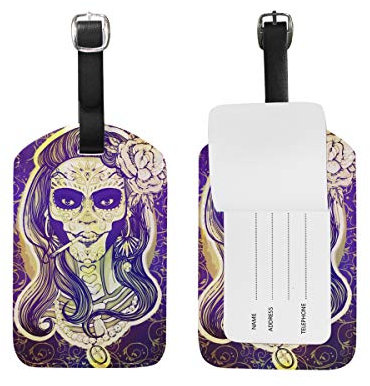 Sugar Skull Dia De Los Muertos Gepäckanhänger Gepäckanhänger Reiseetiketten für Gepäck Koffer