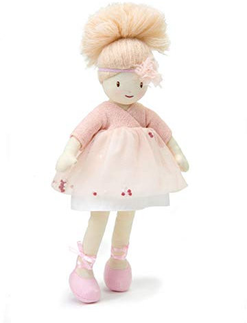 ThreadBear Design Amelie Stoffpuppe, weich, Ballerina mit blonden Haaren und rosa Kleid, Tutu-Rock, tolles Geschenk oder Geburtstag für Kinder ab 3 Jahren