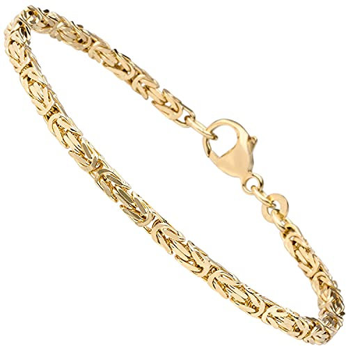 Jobo Herren Damen Königs-Armband aus 8 Karat 333 Gold massiv 2,8 mm 19 cm