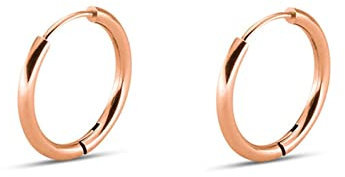 Musihy Creolen Aus Chirurgenstahl Creolen Für Damen Jahrestag Geschenk Polierter Kreis 2 mm Breit Roségold 12mm