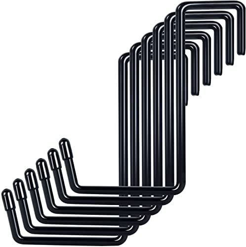 Ganchos de almacenamiento de garaje resistentes con revestimiento de vinilo (paquete de 6) – Ganchos para colgar bicicletas, escaleras, vallas, cubierta de piscina, equipos deportivos y más
