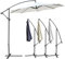 Miadomodo® Parasol Déporté - Diamètre au Choix 3/3,5 m, Inclinable, Excentré, Protection UV 30+, Polyester, Manivelle, Beige/Anthracite - Parasol Octogonal, de Jardin, Terrasse (Blanc, Ø 3m)