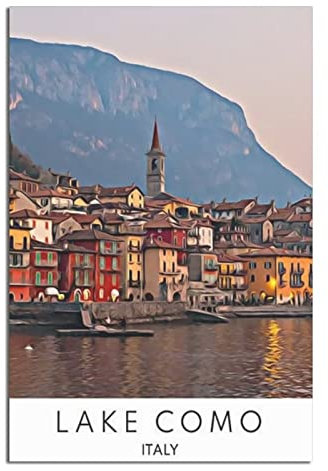 Vintage Lake Como Reiseposter Leinwand Kunst Poster Geschenk Wanddekoration Malerei Poster Dekorative Poster