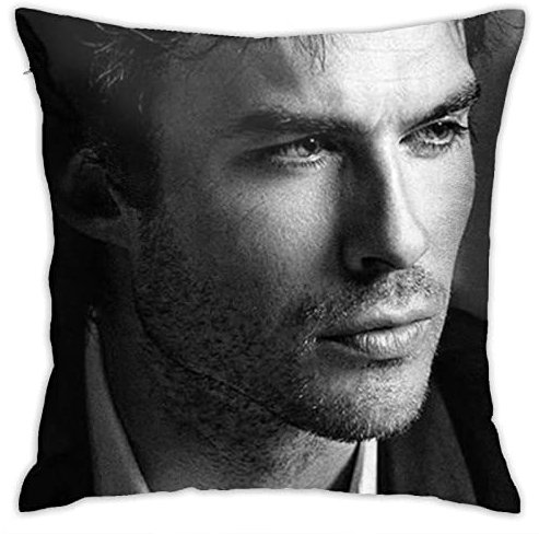 Ian-Somerhalder Überwurf-Kissenbezug, quadratischer Kissenbezug, Kissenbezug für Sofa, Couch, Schlafzimmer, Wohnzimmer, Büro, Zuhause, Auto, Dekoration, 45,7 x 45,7 cm