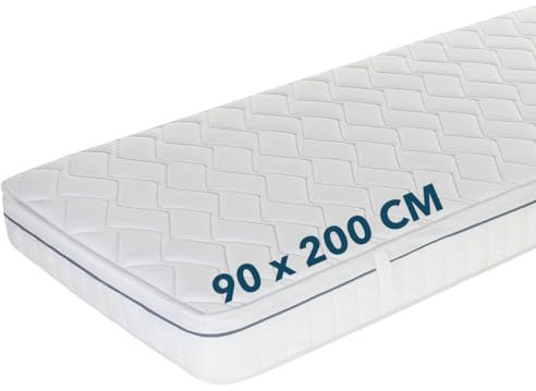 Ortho-Relax Matratze 90x200cm 19cm hoch, Bett Härtegrad H4 & H5, 100 Nächte Probeschlafen, wendbare Matratze mit weicher & Fester Seite, Wendematratze 7-Zonen-Spezial-Komfortschaum-Matratze
