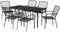 vidaXL Garten Essgruppe 7-TLG., Gartenmöbel Set Tisch 6 Stühle Stapelbar, Sitzgruppe für Garten Terrasse, Gartengarnitur Gartenset, Anthrazit Stahl