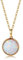 FANCIME Solide 14 Karat 585 Gelb Gold Kette mit Rund Opal Anhänger, Geschenk Schmuck für Damen Mädchen - Verstellbares Kette: 40 + 5 cm