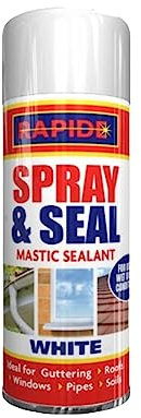 PNJB, Spray And Seal White Mastic Sealant For Guttering Roofs Window Pipes Soil, Spray & Seal Leak Fix Stop Sealant Instant Waterproof, 300ML, (1)