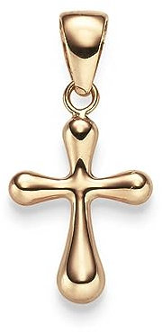Anhänger Kreuz abgerundet 23,5x12mm aus 585 Gold Rotgold glänzend
