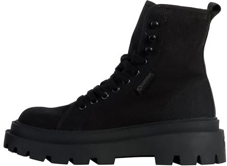 SUPERGA - Stivaletti,Donna,Nero,casual,modello 3051 ALPINA APEX HIGH VEGAN MATERIAL,numero: 36