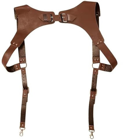 PENGXX Steampunk Renaissance Leder Hosenträger für Herren H Designs Vintage Herren Rückenstützgeschirr Metallhaken Verstellbar