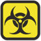 1 Aufkleber Biohazard I 10 x 10 cm I Warnung vor Biogefährdung I Warnungs-Sticker Gefahren-Symbol I kfz213