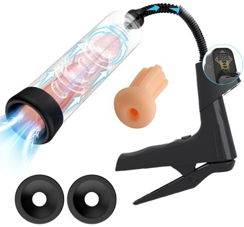 Bomba de vacío para bomba de pene, alargador de pene con manómetro y vagina de bolsillo, bomba de pene, bomba de pene para hombres, juguetes sexuales para adultos para hombres