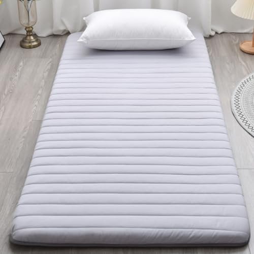 XDone Bodenmatratze, Einzelbett, verdickt, 5 cm, weiche Futon-Matratze, japanische Tatami-Matte, tragbare aufrollbare Matratze, faltbare Schlafunterlage für Zuhause, Camping, Couch (Grau, 80 x 190 cm)