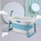 Willonin Baignoire pour bébé 3 en 1, Baignoire pliable avec siège de bain pour bébé et bouchon de vidange, Baignoire pour enfant longueur 85,3cm, 0-12 ans (Bleu)