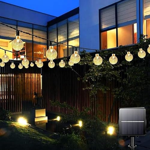 Bollengold Solar Fairy Lights Outdoor, 30LED 3M Solar Garden Lights, 8 Modes Waterproof Solar Powered Globe Lights for Garden, Home, Yard, Party, Festival, Decoration(Warm White)