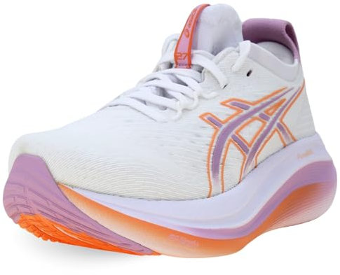 ASICS Gel-Nimbus 27, Sneaker Mujer, White/Light UBE, 42.5 EU
