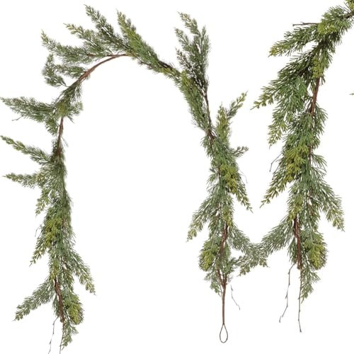 DASIAUTOEM Weihnachtsgirlande, 2.5 Metres Kieferngirlande, Weihnachten Dekoration, Tannengirlande, Grün Weihnachtsgirlande für Innen Kamin Treppe Wand Tür Außen, Weihnachtsgirlande Aussen