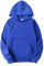 Generisch Felpa con cappuccio da uomo, casual, con cappuccio, tinta unita, vintage, con cappuccio, a girocollo, autunno/inverno, Blu, S