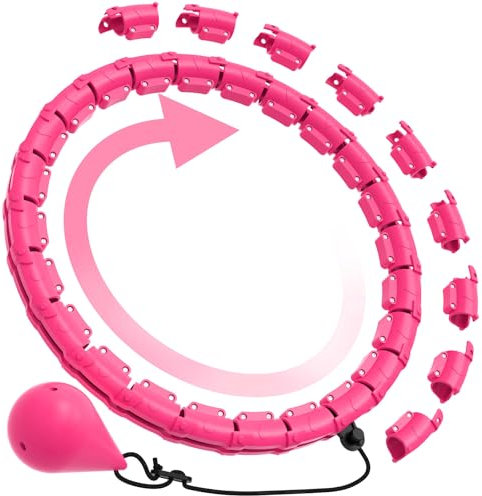 Abnehmbarer intelligenter Hula-Hop-Reifen, Fitness-Hula-Hop-Reifen, Damen-Bauch-Schlankheits-Taillenhula-Hop-Reifen, pink