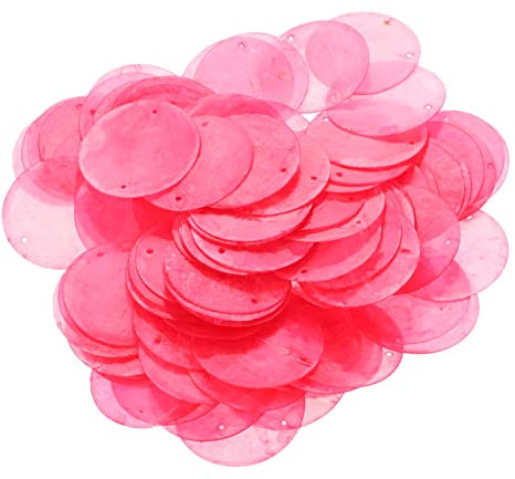TOKIDNY 100 Stück Dekorative Muschelstücke Anhänger Capiz Shell Windspiel Capiz-shell Schwimmt Perlen Tabletts Windglockenmaterial Capiz-schalenscheiben Capiz-muschel- Auto Rosa Hülse