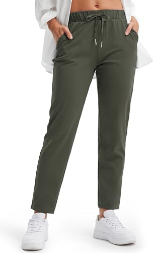 Libin Pantalones de Jogging Mujer Deportivos con Bolsillos Verde Oliva XS