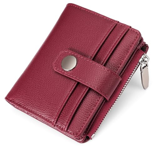 FALAN MULE Geldbörse Damen klein, PU Leder Geldbörsen für Damen, RFID Blockierung Kleine Portemonnaie mit Reißverschluss, Portmonee Frauen mit Zipper Münzfach