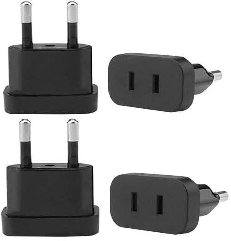 VIEVRE 4 Stück US to EU Adapter,EU Stecker Adapter,Stecker US auf EU,Adapter für Steckdosen,US EU Adapter,US auf EU Adapter,Steckdose Adapter EU,Steckeradapter Japan Deutschland,Adapter Eurostecker