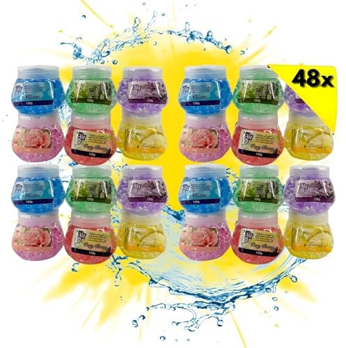 TronicXL 48 Stück Raumduft Diffuser Duftperlen Lufterfrischer Aufsteller Wohnung Bad Automatisch WC Set Duftkugeln Perlen gemischt Mix Set