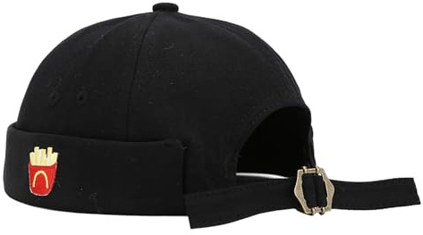 QKURT Dockermütze für Herren, Docker Cap, Beanie ohne Krempe Fischermütze mit neuartigem Chips-Muster, Arbeiter-Matrosenmütze, verstellbare modische Totenkopfmütze