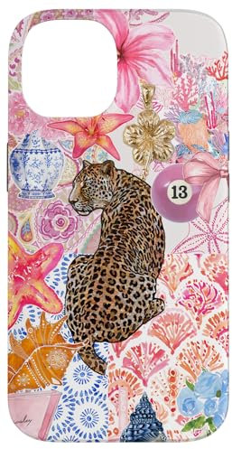 Coquette Pink Cheetah Tiger Lily Summer Shells Y2K Collage Case for iPhone 14