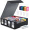 EYEPICK Trading Card Storage Box, PU Leather Quartuple MTG Deck Box, Holds 3200+ Cards, Magnetic Closure, for MTG, TCG Sports, Magic the Gathering Commander Cards, Playing Card (Grey)