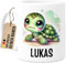 Tassenliebling® Schildkröte Tasse personalisiert - Kindertasse mit Namen - Tiere Geschenke - Tasse mit Namen Kind - Personalisierte Geschenke Kinder - Kinderbecher aus Keramik 330ml