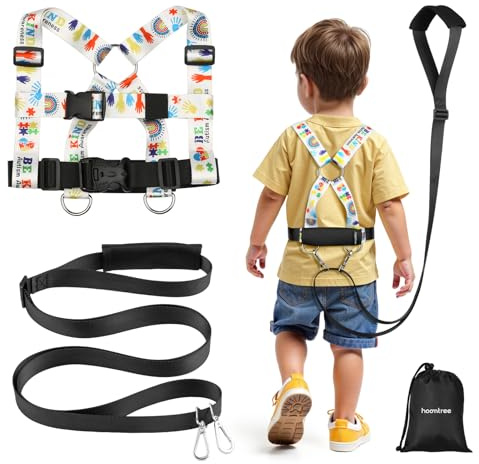 HOOMTREE Gehgeschirr und Sicherheitsleine für autistische Kinder und besondere Bedürfnisse mit leicht einstellbarem Gurt + Notfallgriff