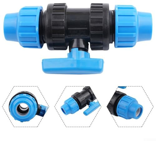 Raccord d'eau à compression en polypropylène efficace pour applications de jardinage (32 mm x 32 mm)