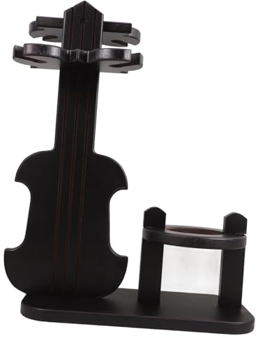 Mikinona Casier Vin Mural Vintage Forme de Violon Support Stable pour Bouteilles et Porte Verres Étagère pour Rangement Vin à et Bar
