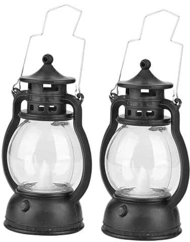 HEATSHAKING 2 Stück LED Petroleumlampe Handlich Retro Design Dekorative Laterne Für Innen und Außen Wetterfest Ohne Batterie