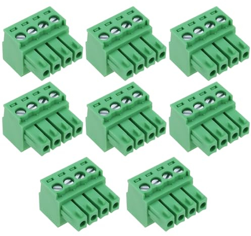 VGOL 8 Pezzi Di Connettori Audio A 4 Pin Verdi Spaziatura Pin 3,5 Mm Compatibile Con Phoenix
