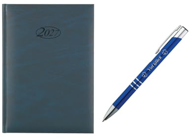 Livepac-Office Buchkalender 2027 / Chefkalender/Farbe: blau + Glückskuli